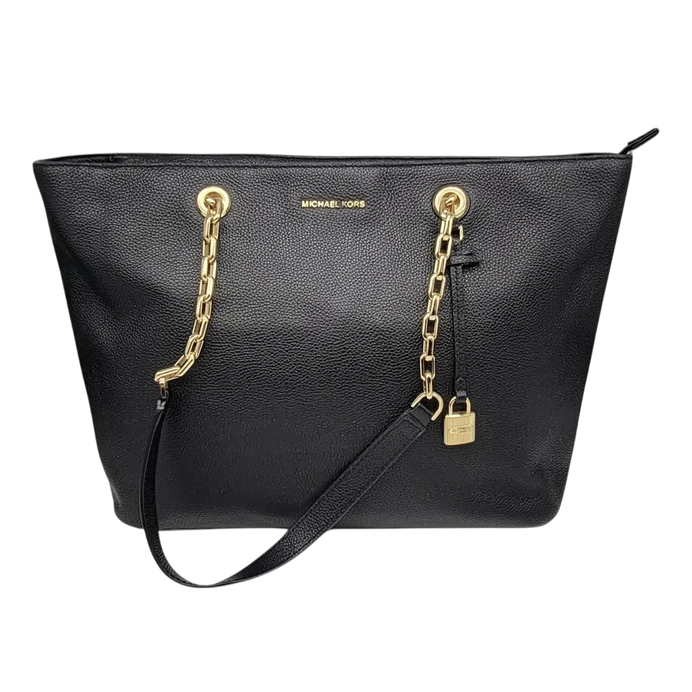 Michael Kors Black Leather Tote Bag